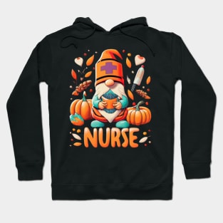 Thanksgiving Nurse Gnomes Fall Scrub Top Autumn RN Women Hoodie